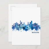 Bogota Colombia Skyline Blue Uitnodiging Briefkaart (Voorkant / Achterkant)
