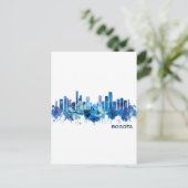 Bogota Colombia Skyline Blue Uitnodiging Briefkaart (Staand voorkant)