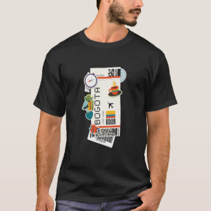 Bogotá Colombia Stad Silhouet Skyline Omtrek Sk T-shirt
