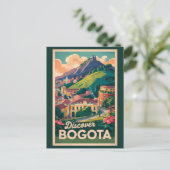 Bogota Colombia Travel Art Vintage Briefkaart (Staand voorkant)
