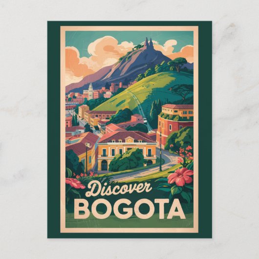 Bogota Colombia Travel Art Vintage Briefkaart (Voorkant)