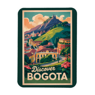 Bogota Colombia Travel Art Vintage Magneet