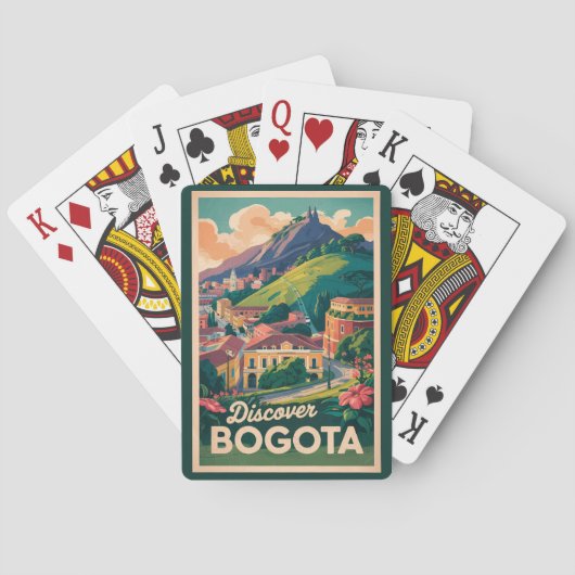 Bogota Colombia Travel Art Vintage Pokerkaarten (Achterkant)