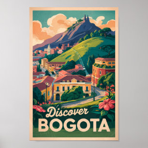 Bogota Colombia Travel Art Vintage Poster