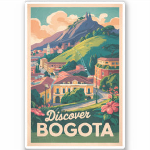 Bogota Colombia Travel Art Vintage Sticker