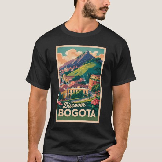 Bogota Colombia Travel Art Vintage T-shirt (Voorkant)