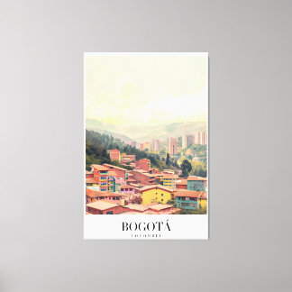Bogota Colombia Vintage Poster Canvas Afdruk
