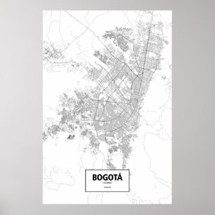Bogota, Colombia (zwart op wit) Poster