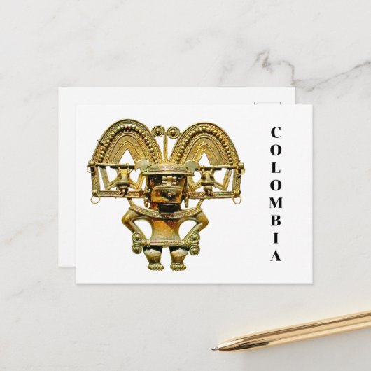 Bogotá Goud Briefkaart (Voorkant / Achterkant in situ)