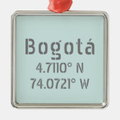 Bogotá Latitude- en lengtegecoördinaten Metalen Ornament (Voorkant)