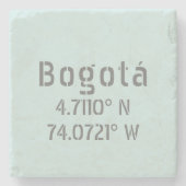 Bogotá Latitude- en lengtegecoördinaten Stenen Onderzetter (Voorkant)