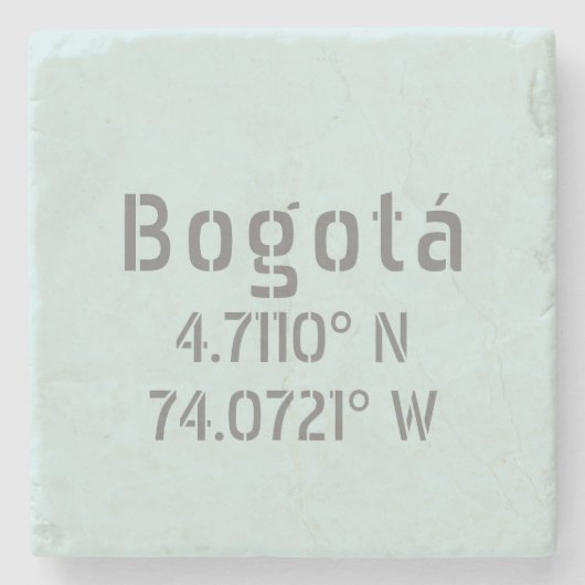 Bogotá Latitude- en lengtegecoördinaten Stenen Onderzetter (Voorkant)