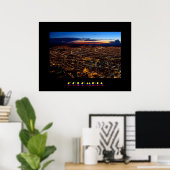 Bogotá Nacht Panorama Poster (Thuiskantoor)
