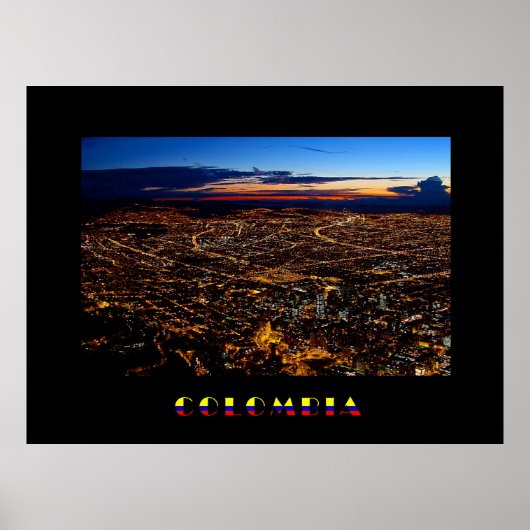 Bogotá Night Panorama Poster (Voorkant)