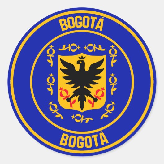 Bogotá Round Emblem Ronde Sticker (Voorkant)