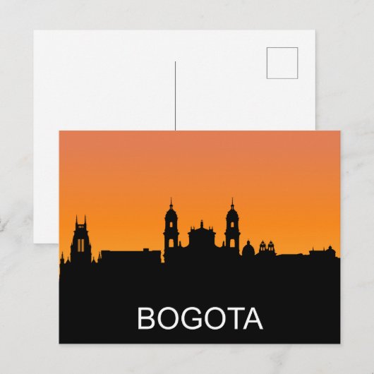 Bogota silhouette, zomerzonsondertoon briefkaart (Voorkant / Achterkant)