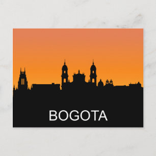 Bogota silhouette, zomerzonsondertoon briefkaart