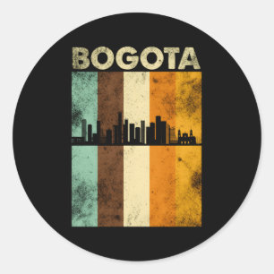Bogota Skyline Colombia Colombiaans Zuid-Amerika F Ronde Sticker