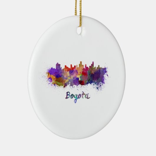 Bogota skyline in watercolor keramisch ornament (Rechts)