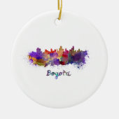 Bogota skyline in watercolor keramisch ornament (Voorkant)