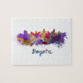 Bogota skyline in watercolor splatters legpuzzel (Horizontaal)