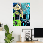 Bogotá Straatkunst  Poster (Thuiskantoor)