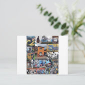 Bogota street art muurschildering montage briefkaart (Staand voorkant)