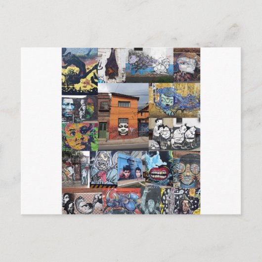 Bogota street art muurschildering montage briefkaart (Voorkant)