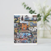 Bogota street art muurschildering montage briefkaart (Staand voorkant)