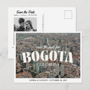 Bogota Trouwdag Save the Date Retro Silhouet Briefkaart