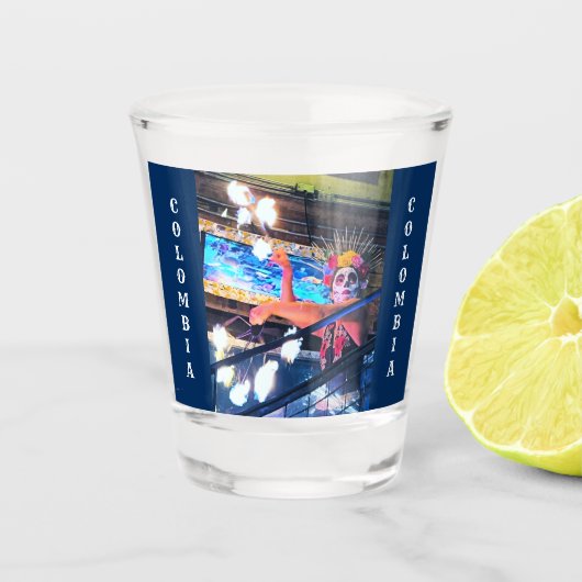 Bogotá Vuurdanser Shot Glas (Voorkant)