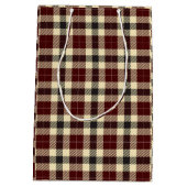 Bogundy and Black Tartan Pset Medium Gift Bag Medium Cadeauzakje (Achterkant)