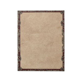 Bogundy Antiek Fancy Lijst Tan  Parchment Notitieblok