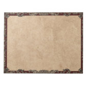 Bogundy Antiek Fancy Lijst Tan Parchment Notitieblok (Voorkant)