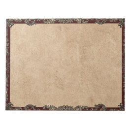 Bogundy Antiek Fancy Lijst Tan  Parchment Notitieblok