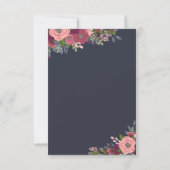 Bogundy & Blush Flowers Table Plan Kaart (Achterkant)