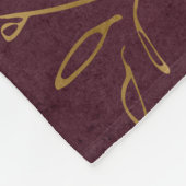 Bogundy botanische gepersonaliseerde naam en monog fleece deken (Hoek)