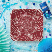 Bogundy crème abstracte florale foliën botanische  papieren bordje (Feest)