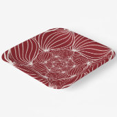 Bogundy crème abstracte florale foliën botanische  papieren bordje (Gebogen)