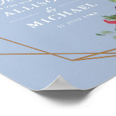 bogundy dusty blue geometrisch bruiloft poster (Hoek)