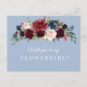 bogundy dusty blue zal je zijn m'n kaartje zijn uitnodiging briefkaart (Voorkant)