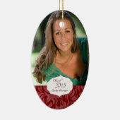 Bogundy elegant afstuderen foto-versiering keramisch ornament (Rechts)