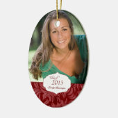 Bogundy elegant afstuderen foto-versiering keramisch ornament (Links)