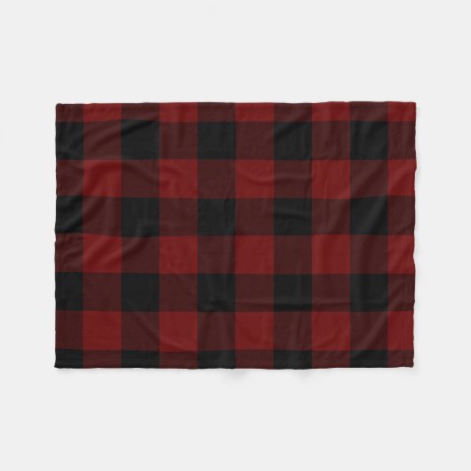 Bogundy en Black Buffalo Check Fleece Deken (Voorkant (Horizontaal))