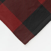 Bogundy en Black Buffalo Check Fleece Deken (Hoek)
