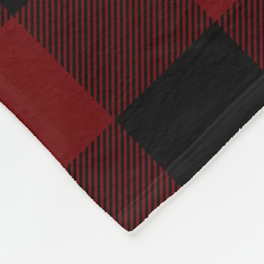 Bogundy en Black Buffalo Check Fleece Deken (Hoek)