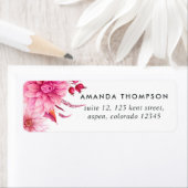 Bogundy en Blush Waterverf Floral Etiket (Insitu)