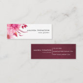 Bogundy en Blush Waterverf Floral Mini Visitekaartje (Voorkant / Achterkant)