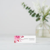 Bogundy en Blush Waterverf Floral Mini Visitekaartje (Staand voorkant)