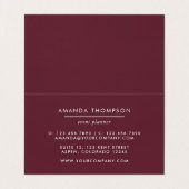 Bogundy en Blush Waterverf Floral Visitekaartje (Binnenkant ongevouwen)